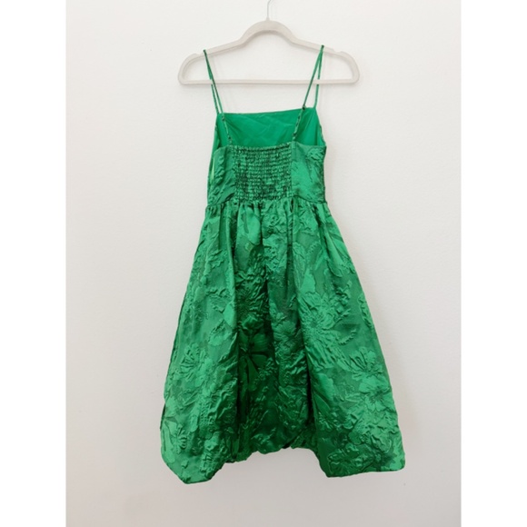 BY ANTHROPOLOGIE Green Jacquard Hi Low Bubble Midi Dress Size 4 - Picture 4 of 8